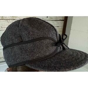 Stormy Kromer Wool Blend Cap 6 7/8 Gray Charcoal Ear Flap Winter Hat Made USA